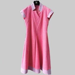 Authentic CHANEL Pink and Lavender Midi Dress